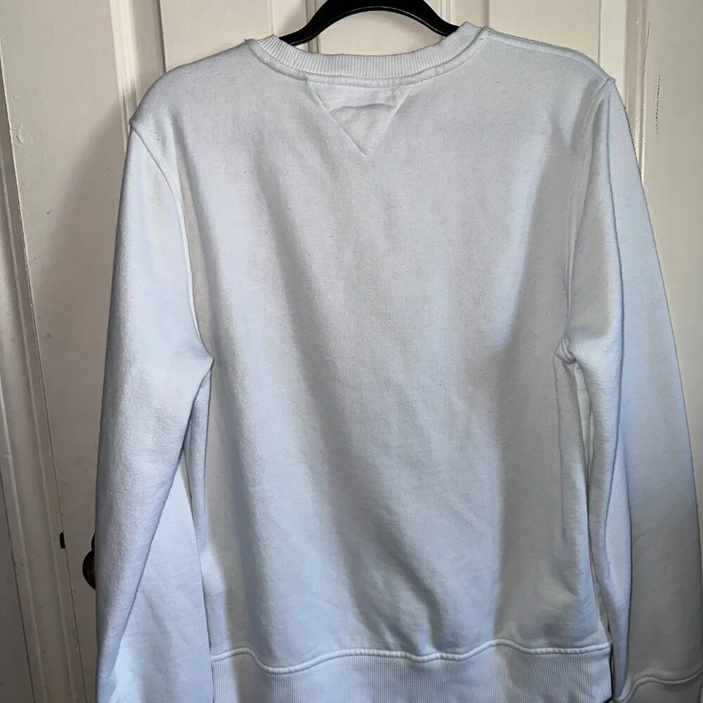 Tommy Hilfiger Long Sleeve White Crewneck Swearshirt Men 78J7731 - Picture 3 of 10
